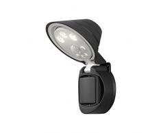Konstsmide Prato Lampe Murale sans Fil à Piles 3 LED Haute Puissance 0,5 W Tête réglable Détecteur de Mouvement PIR Lumière extérieure Plastique Noir