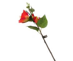 Floral Elegance Artificiel 92 cm Tige Unique Rouge Hibiscus X 12 – Artificiel de Plage de Fleur en Soie