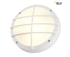 SLV 229081 Bulan Grid Applique Murale, Rond, Blanc, E27, Max, 2 x 25 W, Aluminium, Blanc, 29 x 11 cm