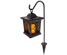 Globo Lampe LED Solaire IP44 Lanterne dextérieur en métal/Plastique, Noir