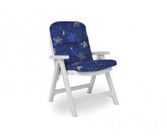 Angerer Coussin pour chaise 50 x 100 cm, Design Corfou bleu (sans chaise)