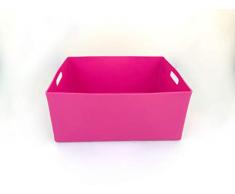 Bac à fleurs et de rangement jardin avec poignées 34L rose - Fabrication française