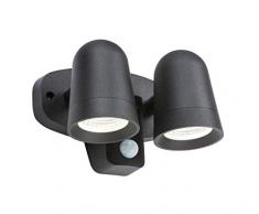 Knightsbridge Projecteur Double LED 230 V IP65 18 W Noir