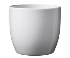 Testrut 612077 Basel Pot de Fleurs Blanc Brillant Diamètre 21 cm