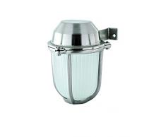 NB LIGHTING-LANTERNE MURALE EN LAITON FINITION NICKEL, LAMPADA ART.71AF, DIFFUSER EN VERRE SATINE DOUILLE EN PORCELAINE E27 MAX.60W 18 x 15 x 12mm