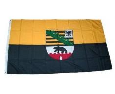 FahnenMax® MM Drapeau de Saxe-Anhalt/Drapeau UK – 150 x 90 cm, résistant aux intempéries, Multicolore, 16203