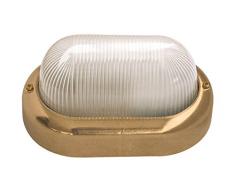 NB LIGHTING-APPLIQUE EN LAITON OVALE, BLOB ART 131F, DIFFUSER EN VERRE SATINE DOUILLE EN PORCELAINE E27 MAX.60W 20 x 9,5 x 12cm