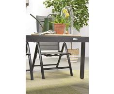 Garden Impressions Atlantis Table, Noir Charbon/Verre Gris Foncé