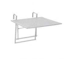 greemotion Table de Balcon Suspendue Rabattable 60 x 40 x 56 cm, Pliante, à Suspendre Réglable en Hauteur, en Acier Revêtu de Plastique Résistant aux Intempéries