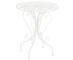 Dehner Beistelltisch Luca, Ø 60 cm, Höhe 70 cm, Metall, weiß Table dappoint, Blanc