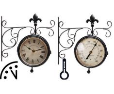 Fallen Fruits Horloge extérieure Double Face/Heure & thermomètre