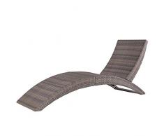 Ldk Garden Chaise Longue Pliante en Plastique Marron