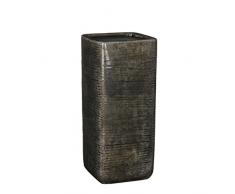 MICA Decorations Vase, Romero, Gris, Länge 14,5 cm, Breidte 14,5 cm, Höhe 31 cm