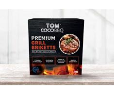 TOM COCO Tom CocoBBQ Premium Briquettes de Barbecue en Noix de Coco Noir