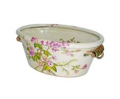 Better & Best 1391262 – Jardinière de Porcelaine Ovale, Grand, avec Dessin de camélias, Couleur Rose