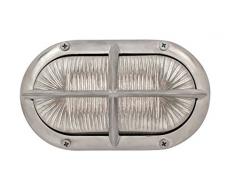 NB LIGHTING-APPLIQUE EN LAITON OVALE FINITION NICKEL, BLOB ART 132, DIFFUSER EN VERRE TRANSPARENT DOUILLE EN PORCELAINE E27 MAX.60W 20 x 9,5 x 12cm