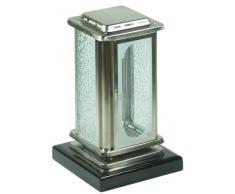 Paul Jansen Lanterne Funéraire en Acier en tôle dacier avec Socle en Granit Mat brossé/Hauteur 26 cm, Argent