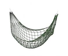 Relaxdays Hamac Filet, de Jardin pour Une Personne, Camping, léger pour intérieur et extérieur, Vert foncé