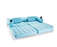 Pigro Felice - ModulAir 3-en-1 Piscine - Double Bain de Soleil Gonflable - Matelas Flottant - Banc - Matériaux résistants - Longue Durée de Vie - Premium - Bleu Ciel