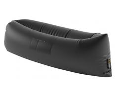 Studio Zapp riani Fauteuil de Salon, de lair Chaise Longue Chaise Longue Gonflable Sac aérien, Noir, 250 x 90 x 90 cm, barbarianiblack