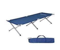 SONGMICS GCB21L Lit de Camp/de Camping/d’invité en Acier Taille XXL 210 x 72 x 45 cm avec Sac de Transport