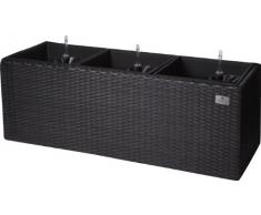 Gartenfreude Pot à Fleurs en résine tressée avec Insert en Plastique et équipé dun système dirrigation, pour lintérieur et lextérieur, de Couleur Anthracite 102 x 36 x 36 cm