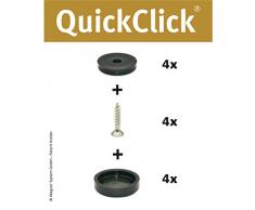 Wagner QuickClick® Chaise Patins//Set de 4 à Visser//Black – Diamètre 17 mm – 15830000