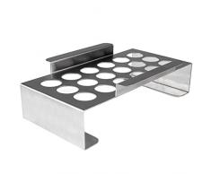 Rustler - Grille pour la Cuisson parfaite des Légumes (Poivrons, Peperoni, Jalapenos etc.) - Métal en Acier Inoxydable - 24 x 16 x 7 cm - 18 trous - Utilisable sur tous types de Barbecue et Fours