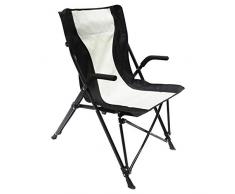 Homecall Chaise de camping pliable (Noir/blanc crème)