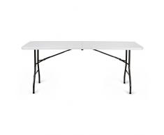 Newstorm Table Pliable OSKAR180 (Blanc/Gris foncé) Blanc/Gris foncé