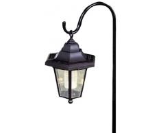 Benross GardenKraft 17070 Lanterne de Jardin Solaire avec Crochet en Forme de Crosse de Berger Métal