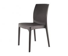 Home 2598 Chaise en polyrotin, Marron, 42 x 43 x 86 cm