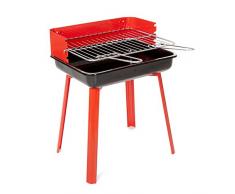 Grillchef 11526 Barbecue Pique-nique à Charbon Portago - Rouge