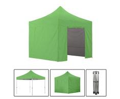 GREADEN Tente Pliante Verte avec 4 Murs Amovibles 3x3m Super Robuste Tube 40mm en Aluminium Bâche 420D étanche Barnum Pliante + Sac de Transport