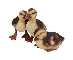 Dehner Dekofigur Kücken-Trio, ca. 23 x 13 x 16 cm, Polyresin, Braun Figurine, Beige/Marron