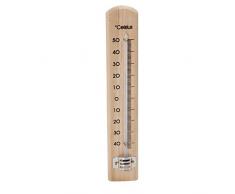 Greengeers 90434 Thermomètre Bois 19 Cm, Beige, 1x7x28 cm