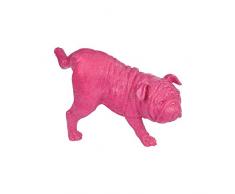 Homea Jardin 5DEJ1136FU Statuette d Animal Chien Pausepipi Résine Fuchsia 12,5 x 14 x 23,5 cm