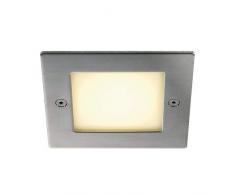 SLV 230132 Applique Murale à encastrer 16 LED en Acier Inoxydable, Blanc Chaud, Acier, Gris argenté,