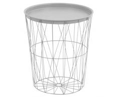 greemotion Table à Panier, Acier, Blanc, Ø ca. 40 cm
