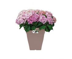 Elho Torino Campana Carré Haut 40 - Pot De Fleurs - Taupe - Extérieur - Ø 39.6 x H 44.6 cm