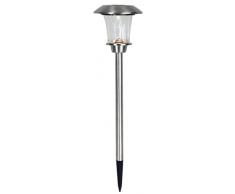 Star 479–69 50 cm décoration de Jardin Énergie Solaire en Acier Inoxydable Lumière Chemin – Argent