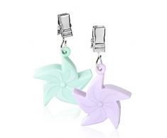 Wenco Nappe Motif éolienne, Lot de 4, Violet/Menthe, 8.9 x 1,5 x 18,3 cm