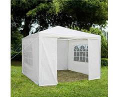 Gr8 Garden 70743-WHITE Tonnelle dextérieur étanche avec côtés 3 x 3 x 2,45 m Blanc