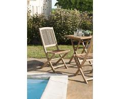 MACABANE 500966 Chaise, Brut, 53 x 116 x 21 cm, Lot de 2 chaises LOMBOCK (500977)