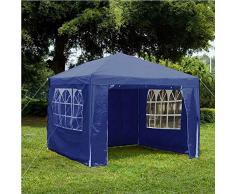 Gr8 Garden 70747-BLUE Tonnelle dextérieur étanche avec côtés 3 x 3 x 2,45 m Bleu