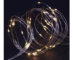 noma 50 Guirlande Lumineuse Solaire en Fil de cuivre Multifonction LED Guirlande de 50. Taille Unique Blanc