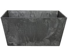 Artstone Pot de Fleurs, Coupe de Fleurs Ella, résistant au Gel et ultraléger, Noir, 25x12cm