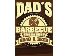 Schatzmix Plaque Murale en métal pour Barbecue Inscription Grillen: Dads Barbeque BBQ 20 x 30 cm