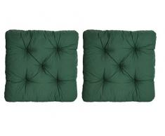 Ambient home Lot de 2 Galettes de chaise EVJE Vert 50 x 50 x 8 cm 90362