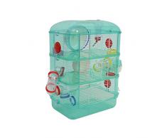 PawHut Cage pour hamsters 3 niveaux Vert 40,5 x 28 x 55 cm